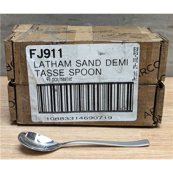 Latham Sand 4-3/8" Demitasse Spoons, Arcoroc FJ911 - Lot of 48