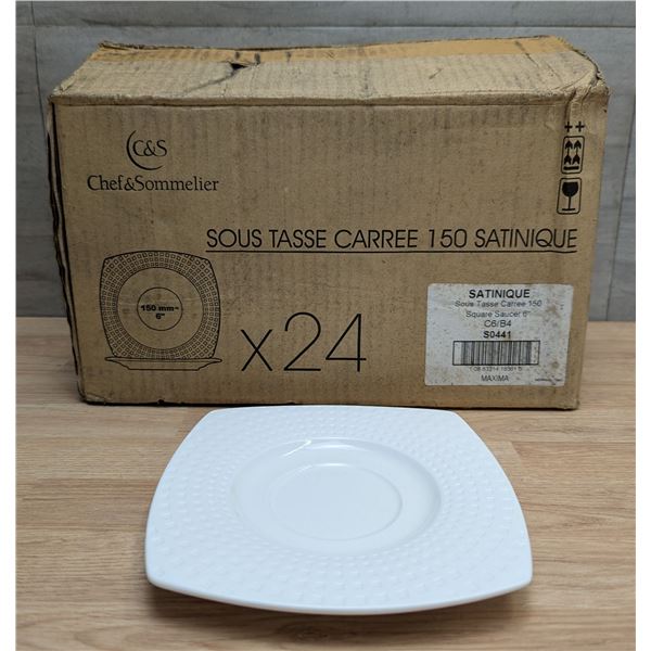 Satinique 6" Square Saucers, Chef & Sommelier S0441 - Lot of 24