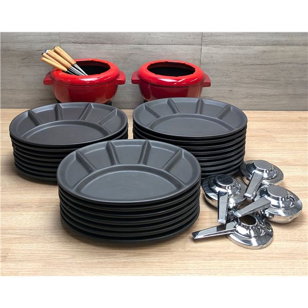 Fondue Set - Lot of Approx 40pcs