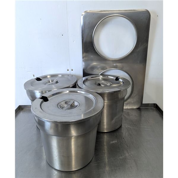 Winco Stainless Steel Round Inserts With Adapter Plate