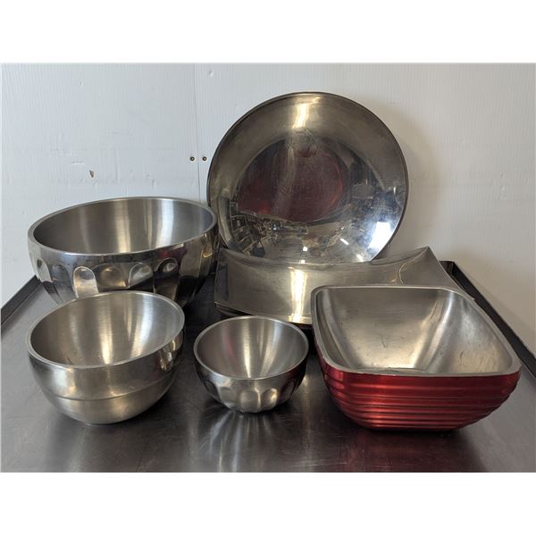 Assorted Stainless Steel Platters - Lot of 6pcs