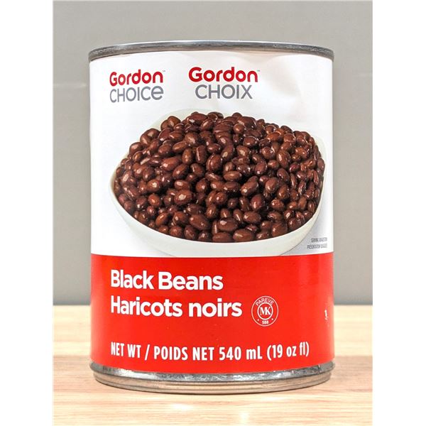 Gordon Choice Black Beans, 540mL - Lot of 23