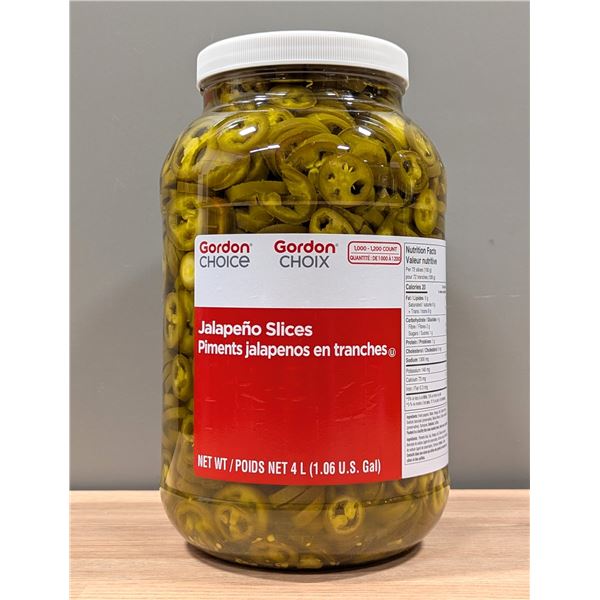 Gordon Choice Jalapeno Slice, 4L - Lot of 3
