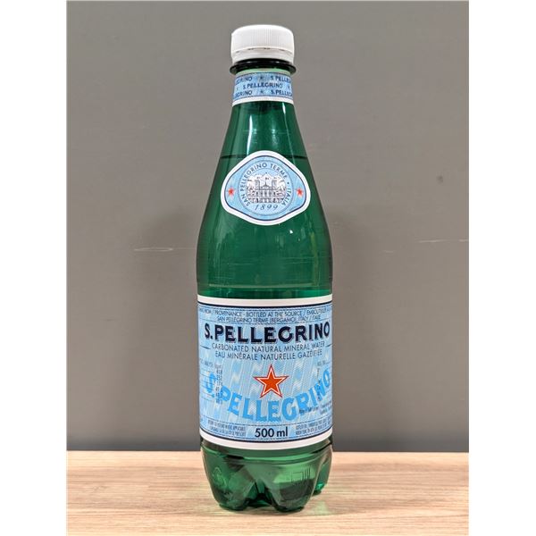 S.Pellegrino Carbonated Natural Mineral Water, 500mL - Lot of 18