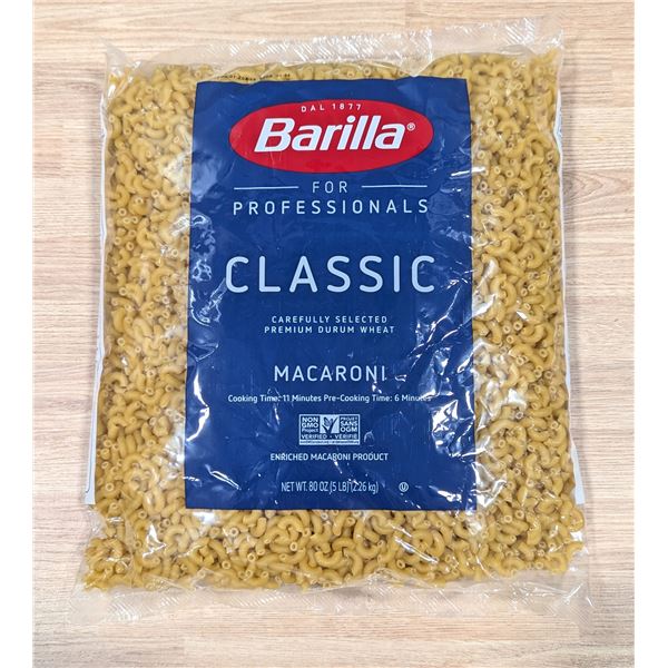 Barilla Classic Pasta, Macaroni, 5Lbs - Lot of 3