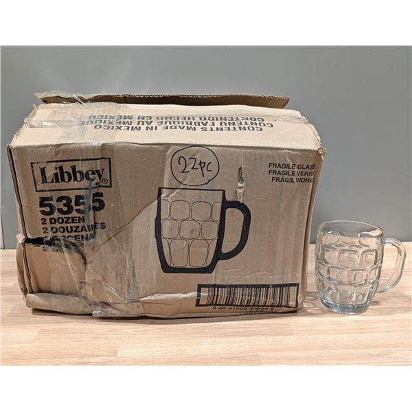Libbey 19 1/4oz Glass Mug, 5355 - Lot of 22