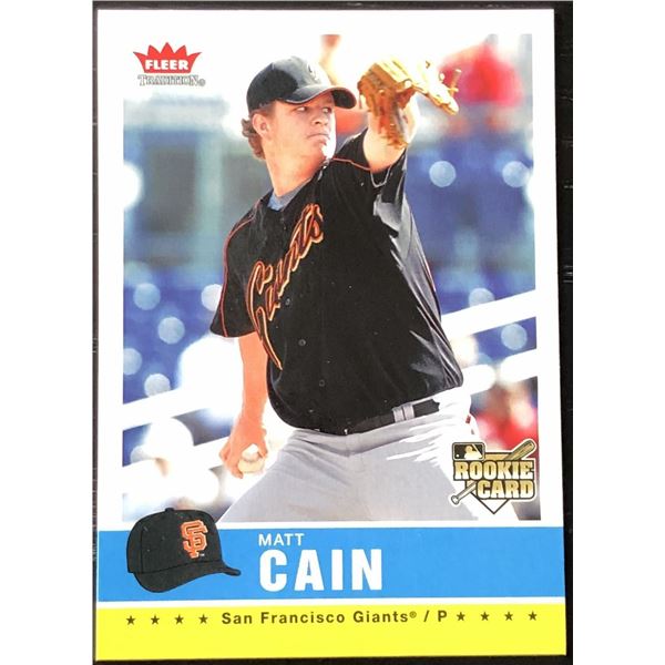 2006 FLEER MATT CAIN ROOKIE CARD