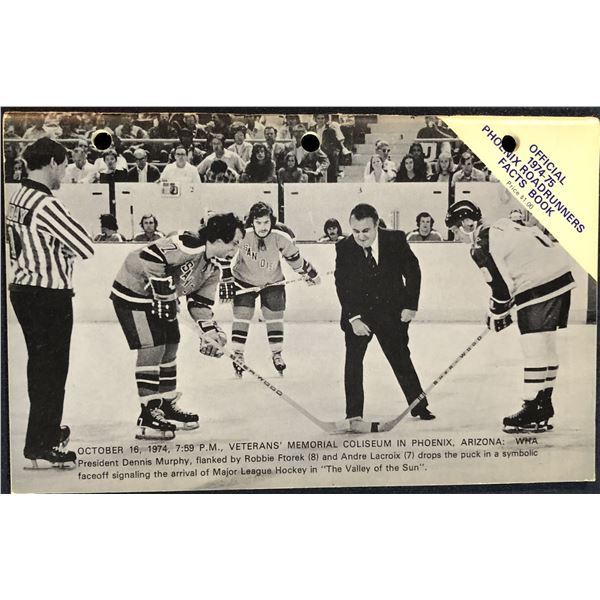 1974-75 WHA PHOENIX ROADRUNNERS MEDIA GUIDE