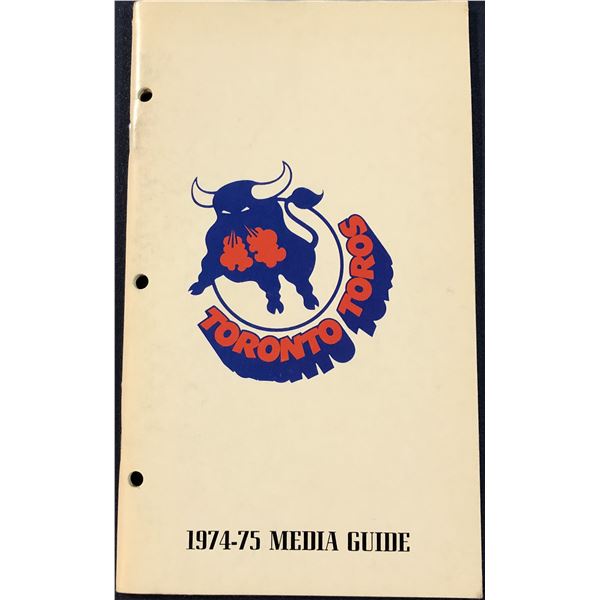 1974-75 WHA TORONTO TOROS MEDIA GUIDE