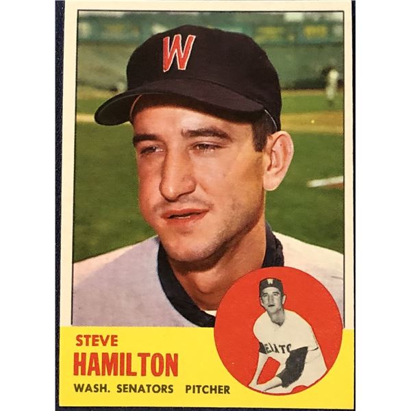 1963 TOPPS STEVE HAMILTON ROOKIE CARD