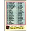 Image 1 : 1977-78 TOPPS CHECKLIST