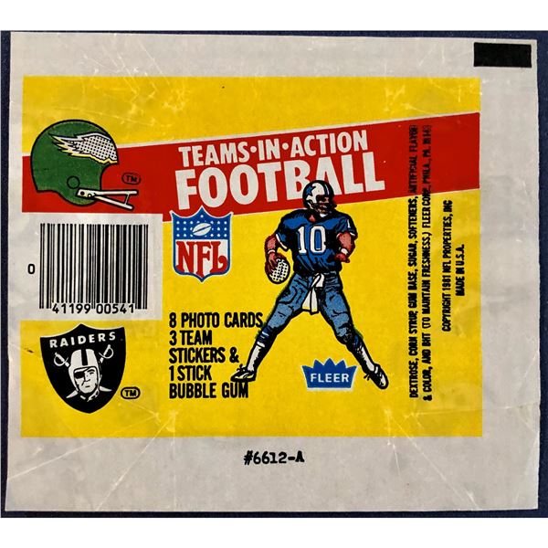 1981 FLEER NFL WRAPPER