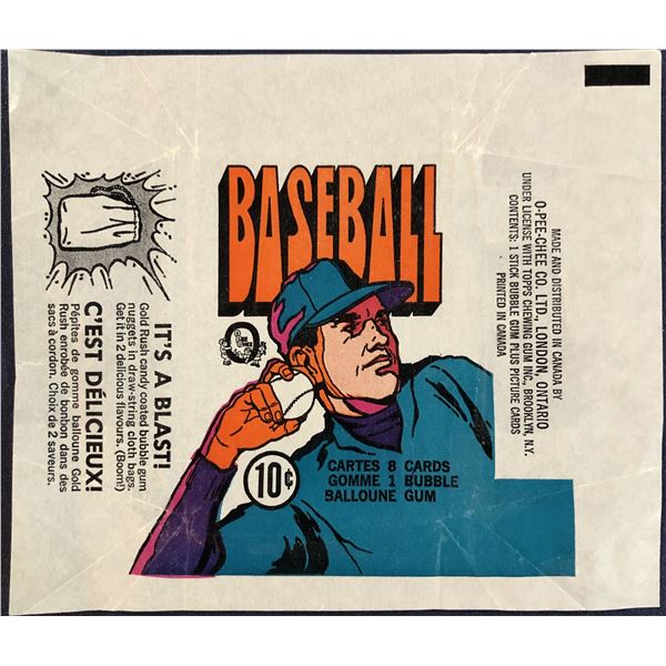1972 O-PEE-CHEE BASEBALL WRAPPER