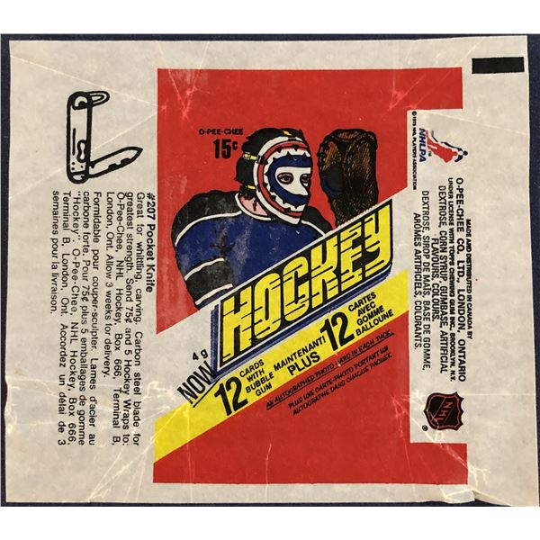 1977-78 O-PEE-CHEE NHL WRAPPER
