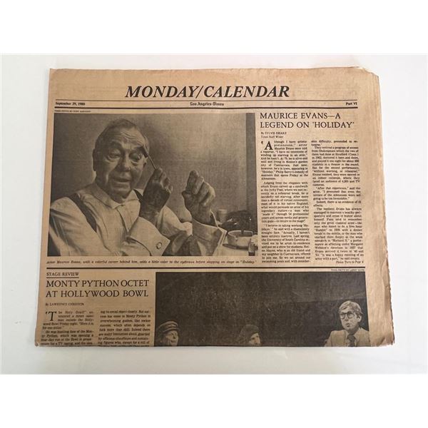 Los Angeles Times 1980 Maurice Evans newspaper