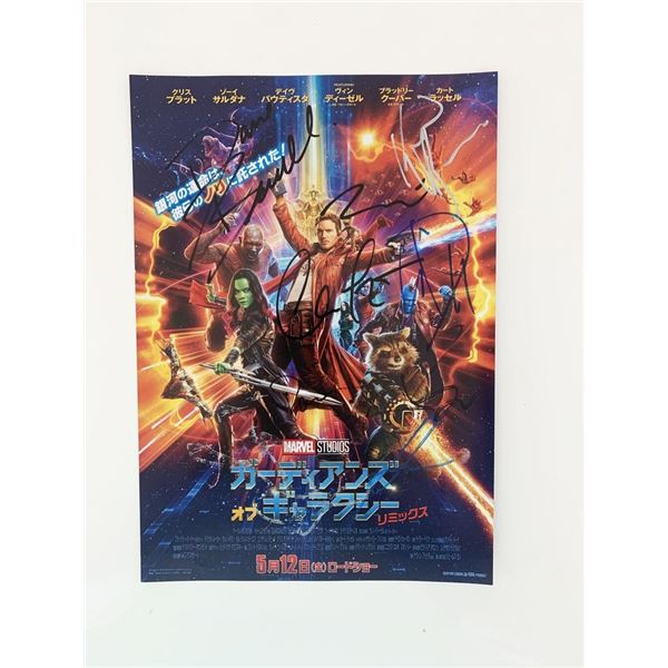 Guardians of the Galaxy cast signed Japanese mini poster