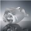 Image 3 : 2pc Lalique Crystal Sylvie Bird Vase with Flower Frog