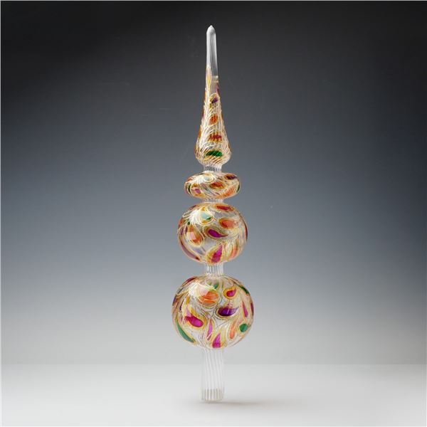 Christopher Radko Milano Glass Finial Tree Topper, Emperor's Pet