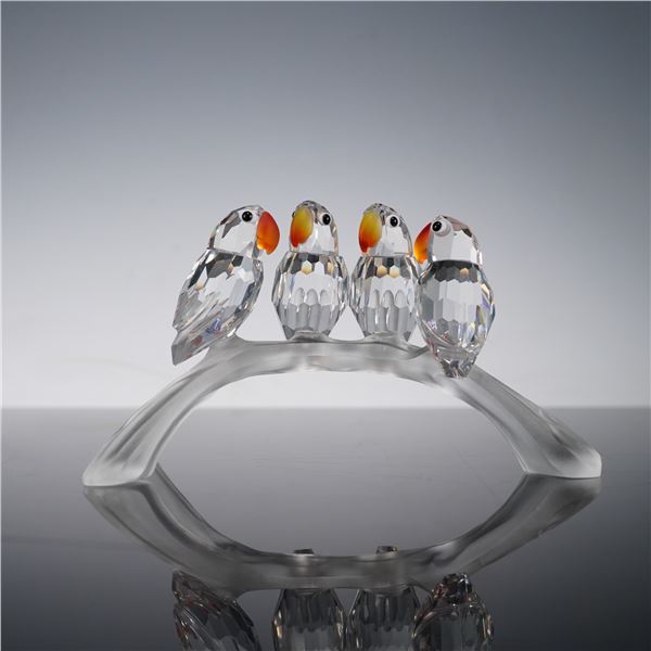 Swarovski Crystal Figurine, Baby Lovebirds