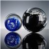 Image 3 : Artcristal Bohemia Glass Paperweights, Black and Blue
