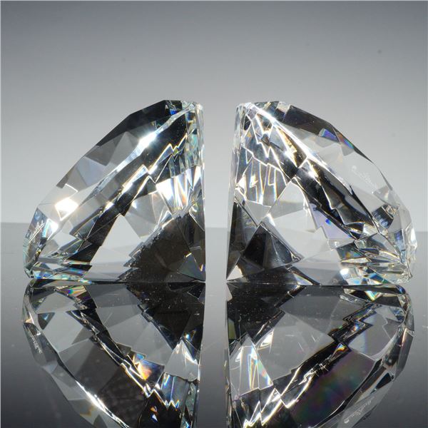 2pc Rosenthal Crystal Diamond Paperweights