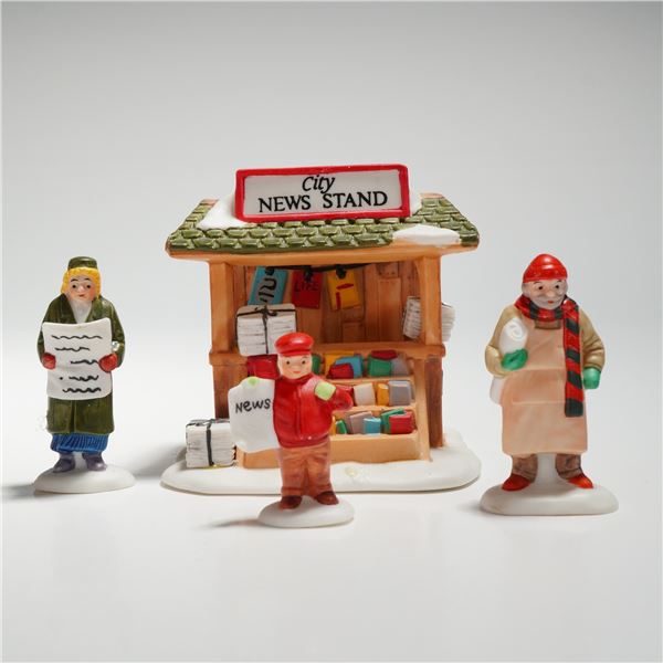 Department 56 Christmas Heritage Village Figurine Set, City News Stand