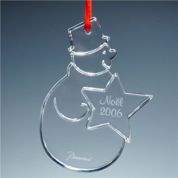 Baccarat Crystal Annual Ornament, Snowman 2006