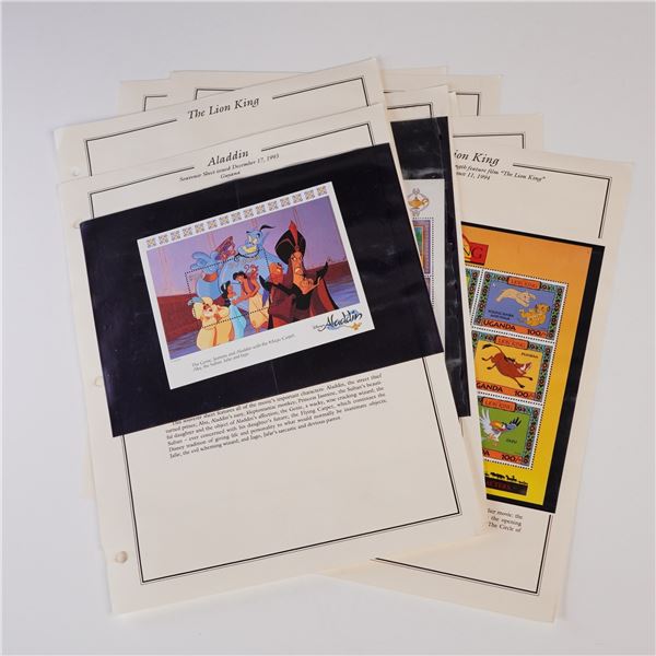 8pc Disney Stamp Album Pages Souvenir Sheets