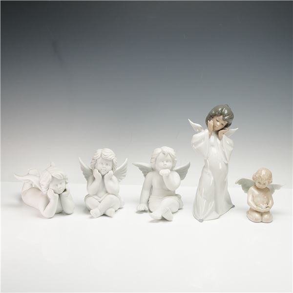 5pc Angel Porcelain Figurines, Rosenthal, Lladro, and More
