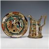Image 1 : 2pc Buffalo Pottery Deldare Ware Pitcher and Plate