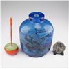 Image 4 : Chinese Blue Glass Reverse Painted Snuff Bottle with Battle Scene