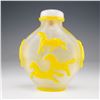 Image 1 : Frosted Glass Snuff Bottle, Yellow Horses