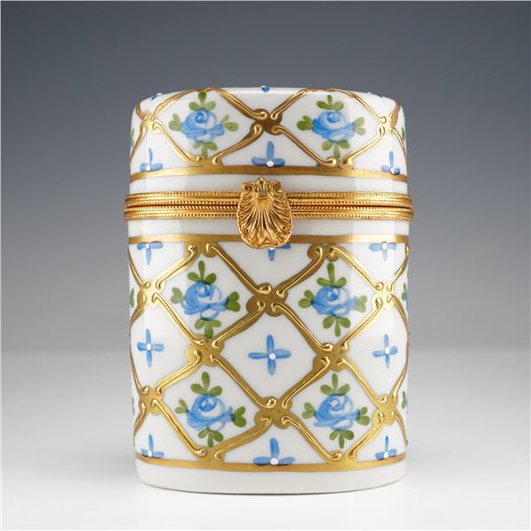 Limoges Porcelain Paris Style Blue Rose Box