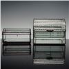 Image 1 : 2pc Beveled Glass and Leaded Metal Jewelry Caskets
