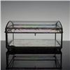 Image 3 : 2pc Beveled Glass and Leaded Metal Jewelry Caskets