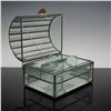 Image 4 : 2pc Beveled Glass and Leaded Metal Jewelry Caskets