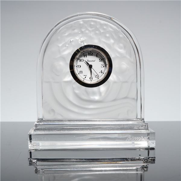 Baccarat Crystal Table-Desk Clock, Basket of Abundance