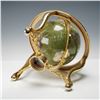 Image 5 : Gold Ormolu Gemstone-Inlaid World Globe with Compass