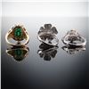 Image 6 : 3pc Sterling Silver Ring Set with Green & Clear Stones