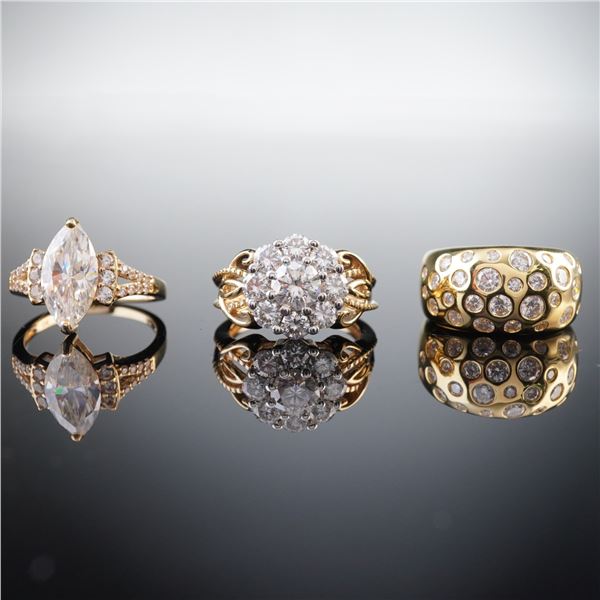 3pc Sterling Silver Ring Set with Various Stone Accents