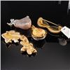 Image 9 : 7pc Mixed Metal and Rhinestone Earrings, Bracelet and Brooches