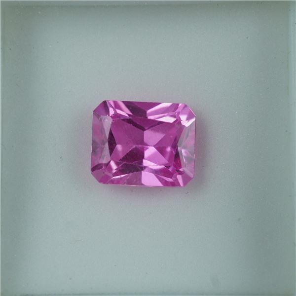 4.00 CT Lab-Created Pink Sapphire Emerald Cut Gemstone