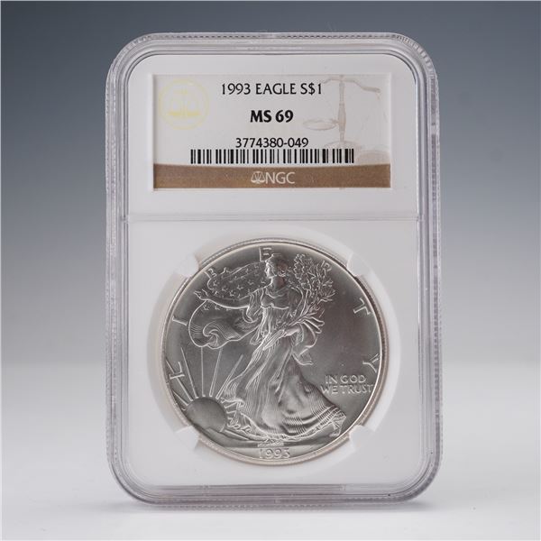 1993 American Silver Eagle Dollar Coin NGC Graded MS 69