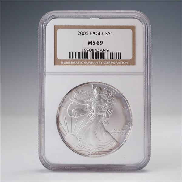 2006 American Silver Eagle Dollar Coin NGC Graded MS 69