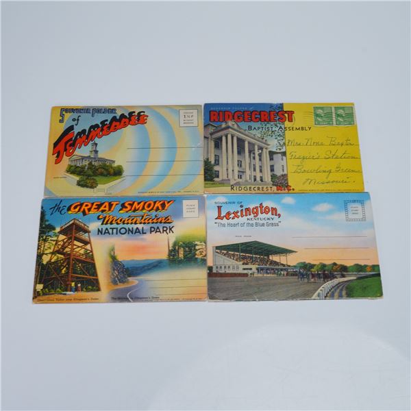 4pc Vintage Travel Souvenir Folders