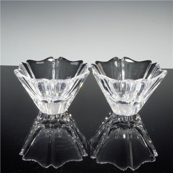 2pc Orrefors Crystal Lars Hellsten Bowls, Orion