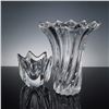 Image 1 : 2pc Cofrac France & Orrefors Crystal Vases