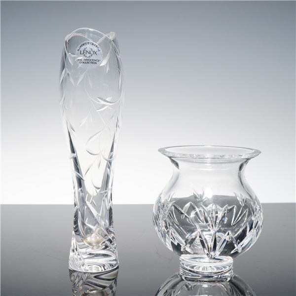 2pc Waterford & Lenox Crystal Vases