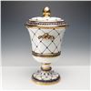 Image 2 : Italian Porcelain Cobalt and Gilt Lidded Urn