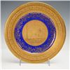 Image 1 : Gloria Porcelain Blue and Gold Cabinet Plate